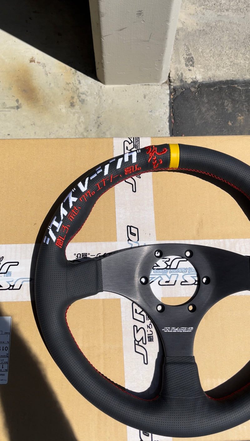 J's Racing XR Steering Type-F Katakana Limited Edition Steering Wheel - 325mm (Black Leather)