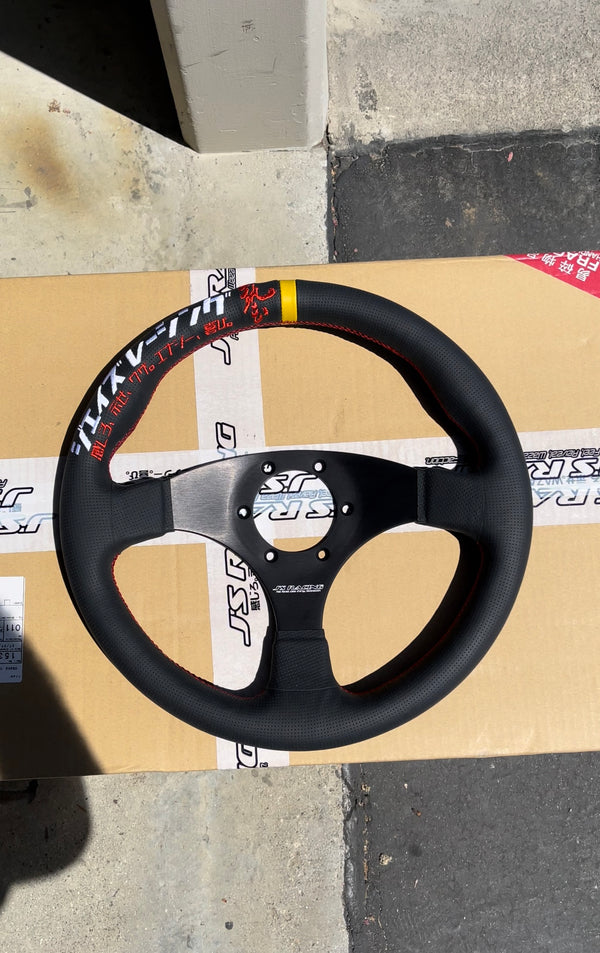J's Racing XR Steering Type-F Katakana Limited Edition Steering Wheel - 325mm (Black Leather)
